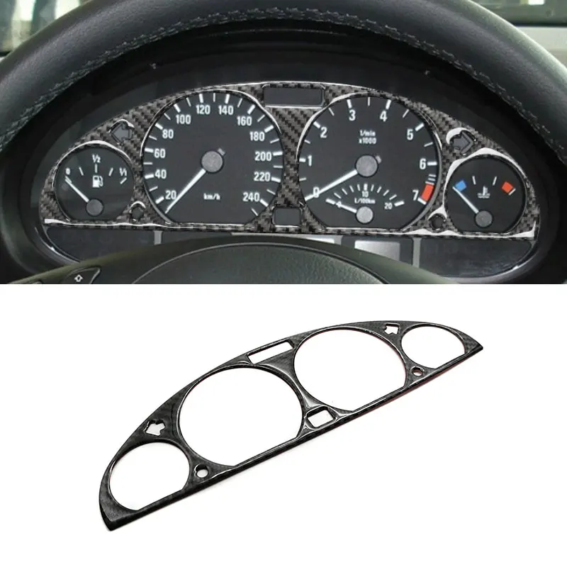 For BMW 3 series E46 1998 1999 2000 2001 2002 2003 2004 2005 Car Carbon Fiber Steering Wheel Dashboard Panel Cover Trim