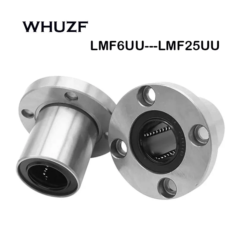 4PCS LMF8UU LMF10UU LMF6UU LM12UU LM8LUU LMF12LUU LM16UU 8mm flange linear ball bearing for 8mm linear shaft CNC 3D printer