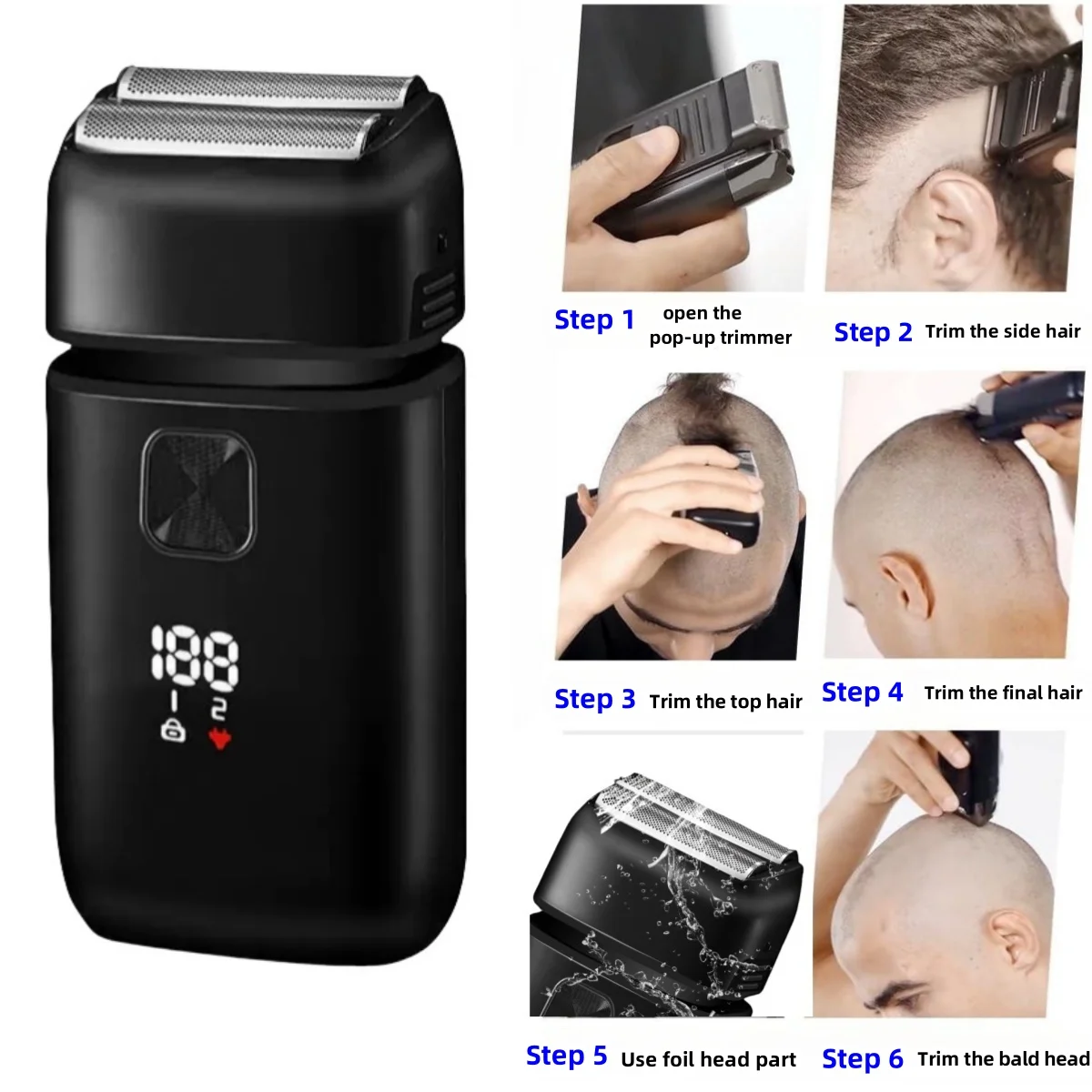 

Бритва 2 в 1, электробритва, профессиональный триммер для волос, перезаряжаемые бритвы, портативный триммер для бороды, бритва для волос для мужчин