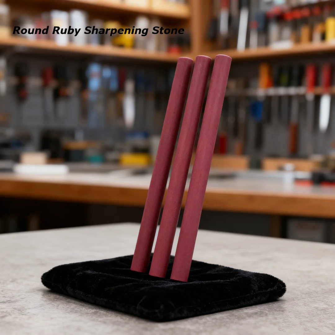 Dia1.5~10mm 3000 Grits Ruby Round Oilstone Strip Abrasive Polishing Sharpener Sharpening Tool For All Knifes Kitchen Accessories