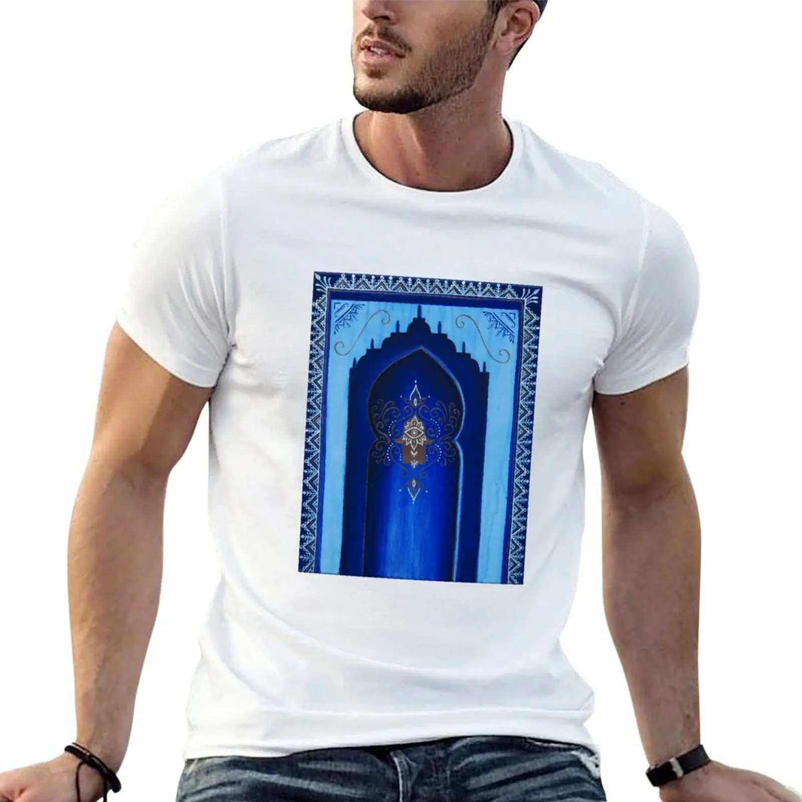 

Chefchaouen Door T-Shirt t shirts cotton 100% t shirt man cotton men t shirt cotton 100% T-shirt