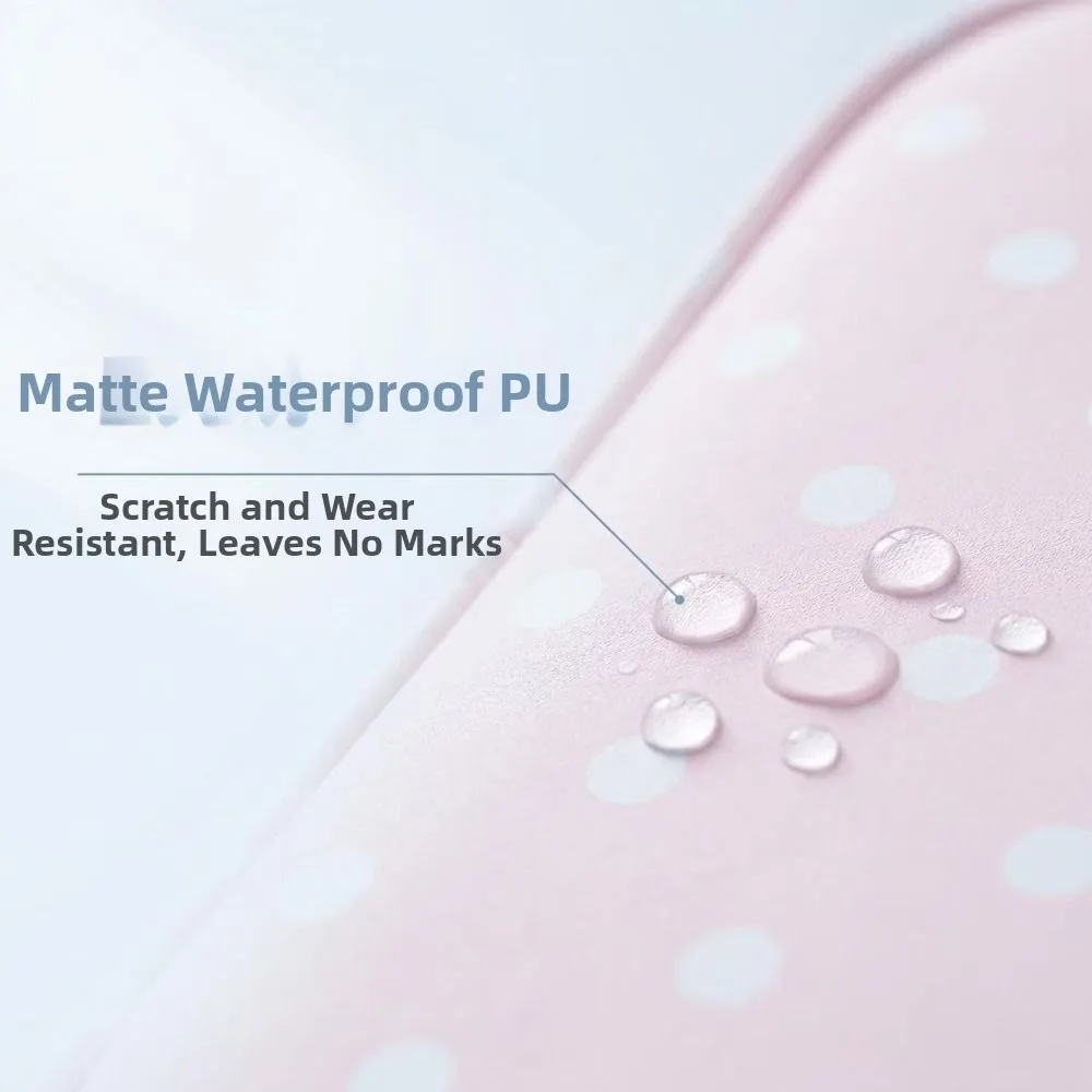 Large Capacity Handheld Makeup Bag Polka Dot PU Leather Portable Toiletry Pouch Sturdy Handle with Mirror