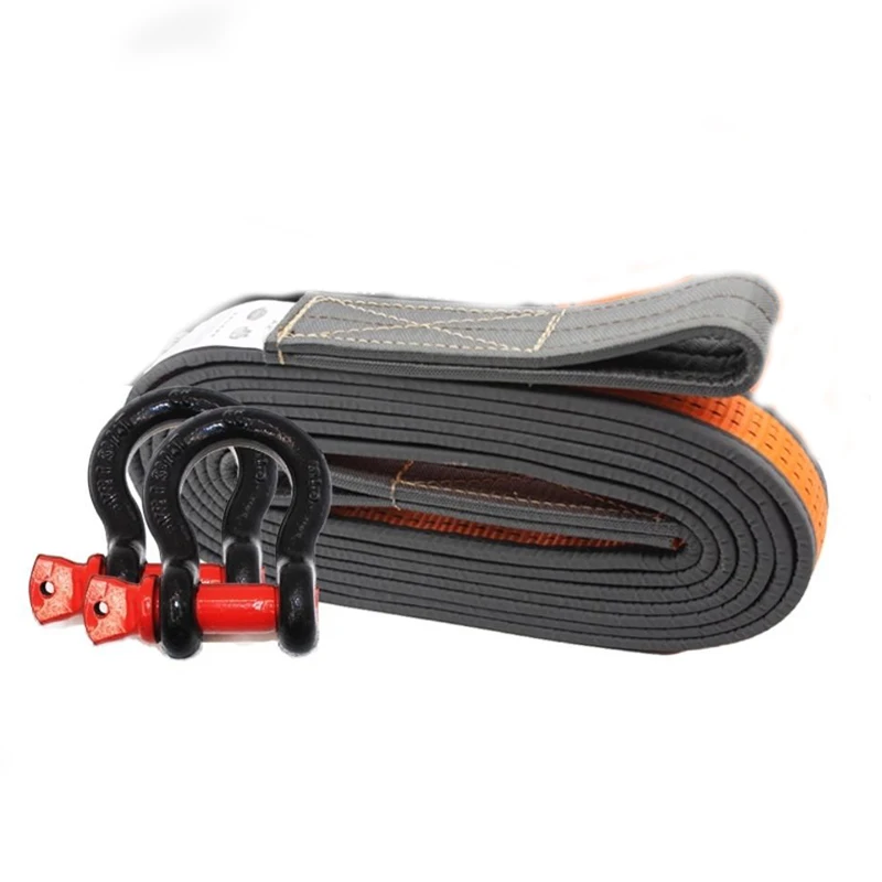 

18T внедорожный грузовик с прицепом, буксирный трос для автомобиля SUV4M 5MCable U-образный крючок, высокопрочный нейлоновый ремень, отражатель, легкие автомобильные аксессуары