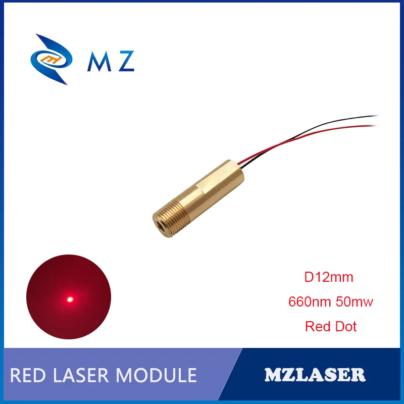 

High Quality Red Dot Laser Diode Module D12mm 660nm 50mw Glass Lens Industrial Grade