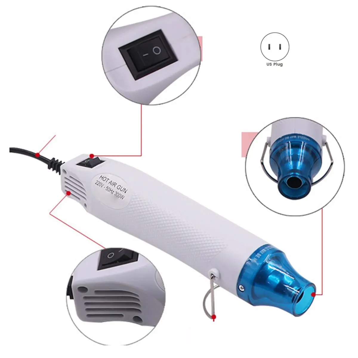 【MUST-HAVE LIST】 DIY Mini Hot Air for Car Cling Film Welding and Shrink Tube Applications 110V US Plug
