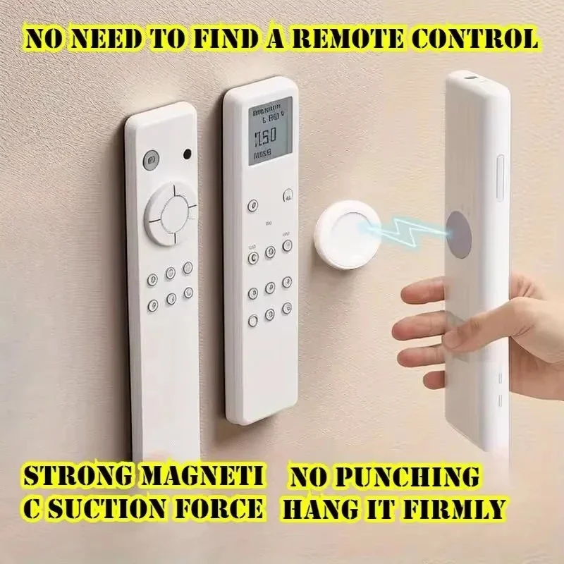 3/6/12Pcs White No Drill Magnetic Remote Control Holder Wall Mount Space Saver Fixing Sticker For TV Air Conditioner Remote