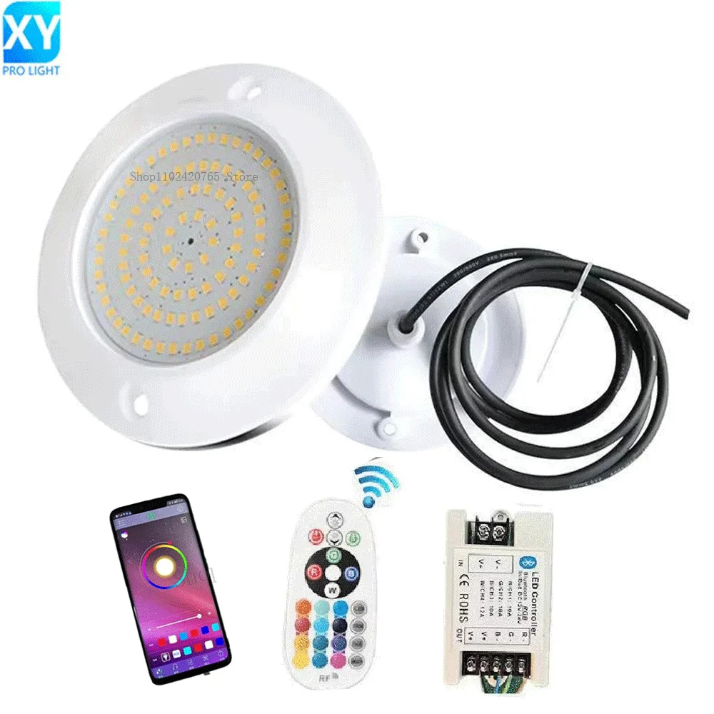RGB LED Pool Light DC12V 12W Bluetooth APP Control Outdoor/Indoor Underwater Scenes,Fountains,Landscapes-Piscina Luz Spotlights