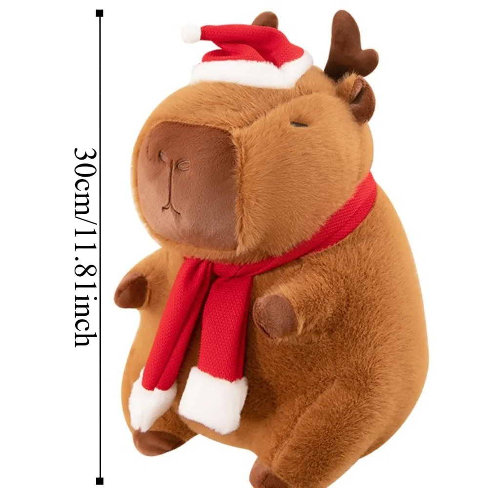 Vestir Navidad Capybara peluche simulación esponjoso Capybara peluche juguete dibujos animados suave Capibara muñeco esponjoso juguete de Navidad