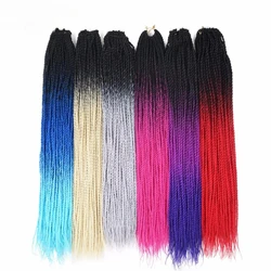 Jedwabiście pasma Pleść warkocza Ombre Senegalese Twist Szydełkowe przedłużanie włosów Syntetyczne warkocze szydełkowe Kolory Passion Twist Hair