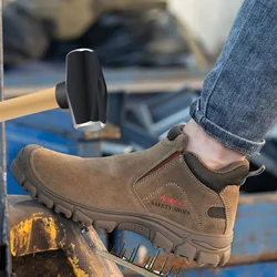 Stivali di sicurezza da uomo scarpe da saldatura scarpe da lavoro leggere antiurto scarpe indistruttibili a prova di foratura stivali da lavoro di sicurezza