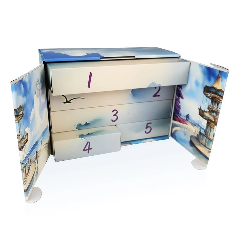 Customization.Custom Christmas Advent Calendar Double-door Magnetic Suction Grey Board Advent Calendar Box