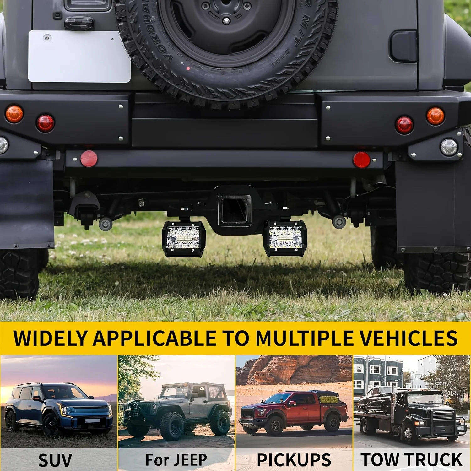 Tow Hitch Mounting Bracket For Reverse Road Work Light Waterproof Auto Mount Holder For Pickup Truck Van Auto Accessories