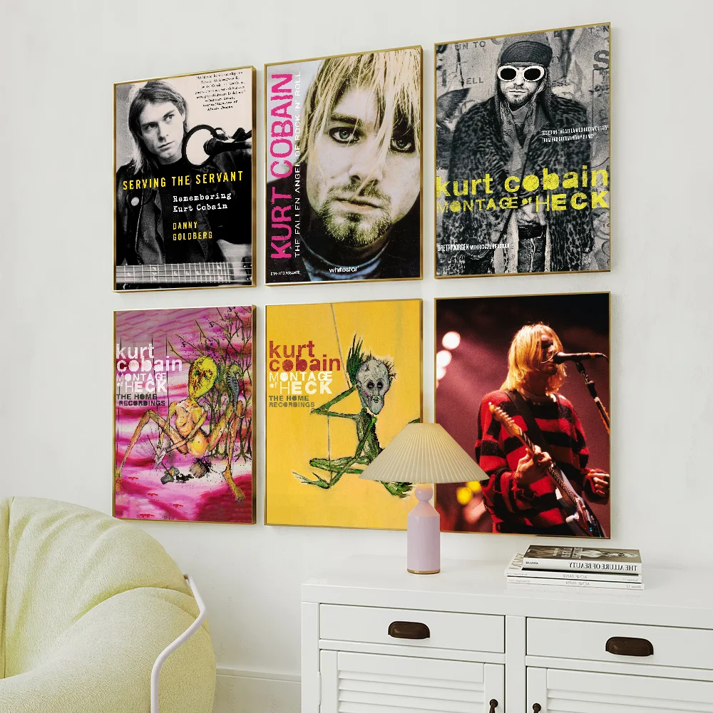 Singer K-Kurt C-Cobain And I Love Her Poster Hot Album Pop Music Art Wall Painting Stickers Decor Aesthetic Indoor Home Bar Cof