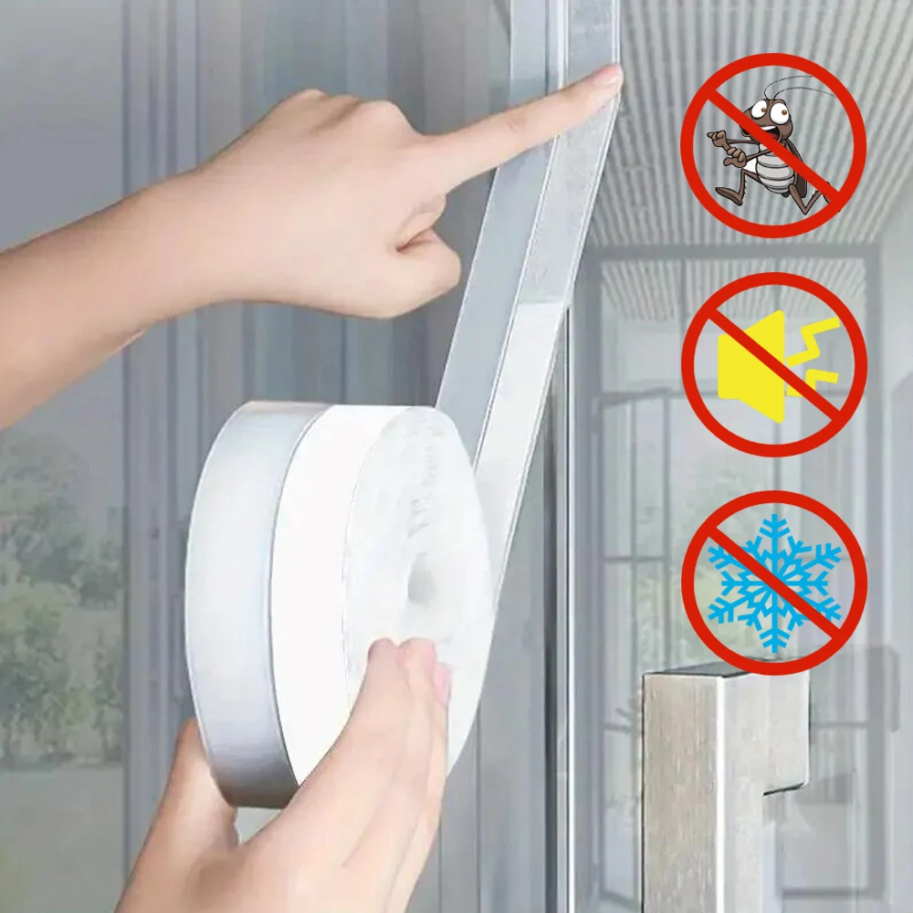 3 м дверная уплотнительная лента, самоклеящаяся оконная уплотнительная лента, ветрозащитная пылезащитная лента для домашней двери, прозрачная звукоизоляционная уплотнительная лента