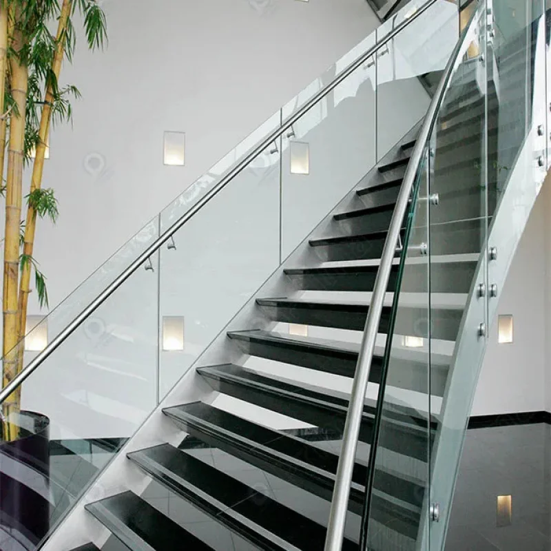 custom.Durable Curved Stairs with Steel Rail European Beech Steps Indoor Steel Construction Custom Measure Factory Outlet