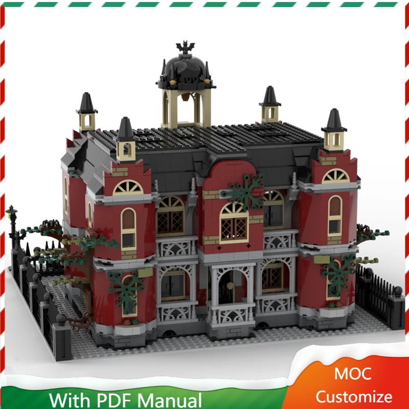 2447 PCS Medieval Luxury High School Architecture Building Block Customize Diy Education Assembly Kid Toy Birthday Surprise Gift