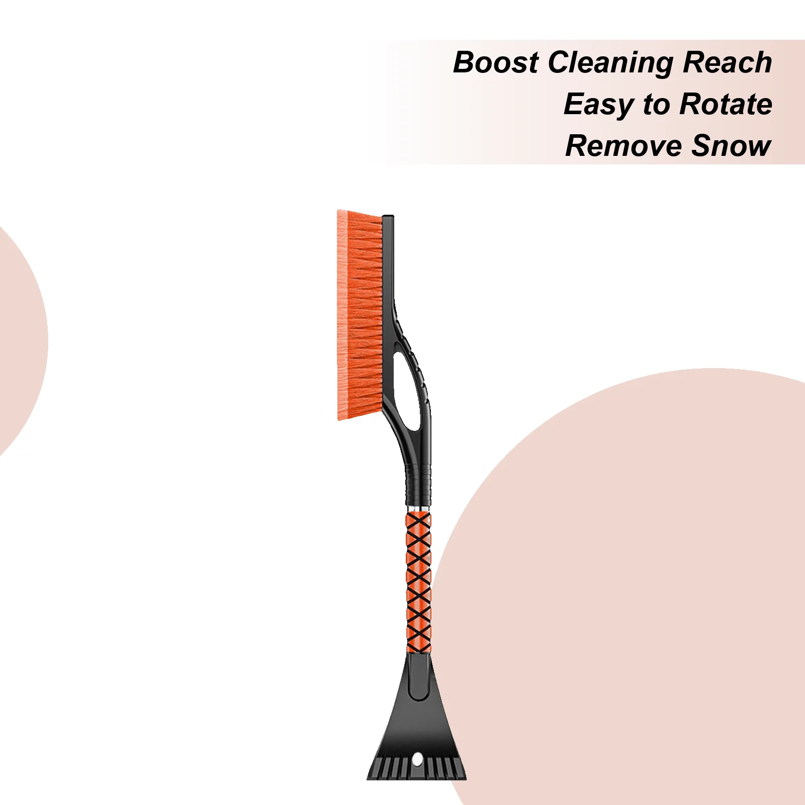 Car Snow Brush And Ice Scraper Extendable Windshield Cleaning Tool Car Snow Scraper Brush With 360 Degree Pivoting Head For