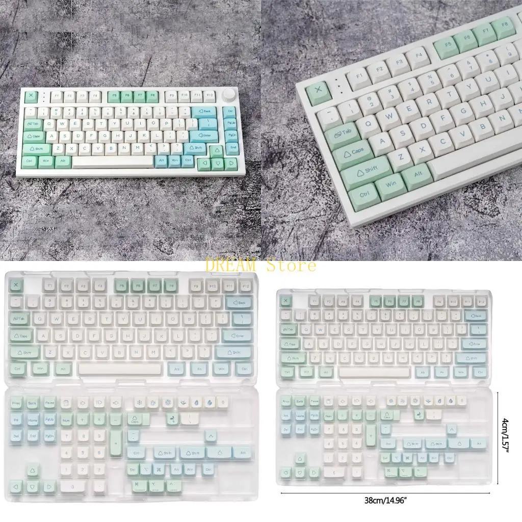 133Key Minimalist Ice Mint Keycap XDA Profile Dye-Sub PBT Keycaps For Mechanical Keyboard DZ60 RK61 Layout Best Sale