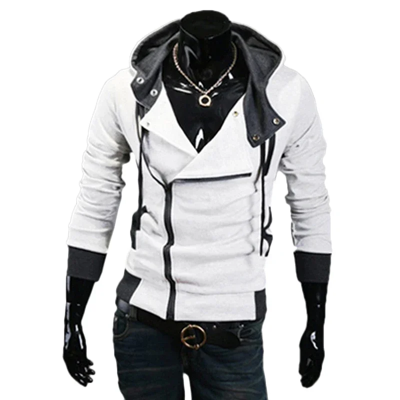 mens hoodies Side and Patchwork Casual Hoodies Men Clothing 2019 Zipper sweatshirts creed hombre sudadera assasins