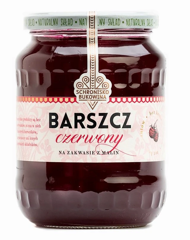 Barszcz czerwony na zakwasie z malin 700ml -  Schronisko Bukowina
