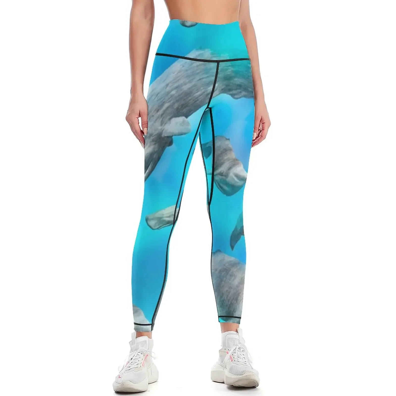 

Pottwale / Sperm Whales / Cachalot V9 Leggings gym's sportswear harem pants Women's high waist Women's push up Womens Leggings