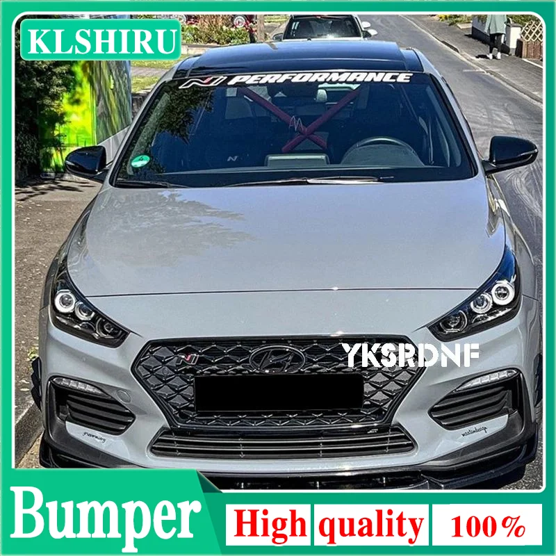 For Hyundai I30N MK3 2017-2019 Gloss Black Front Bumper Spoiler Lip Splitter Car Lower Splitter Blade Protector Body Kit Plate