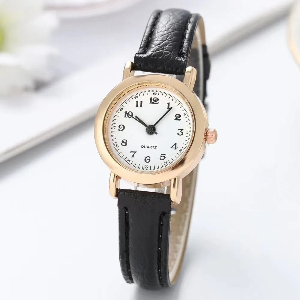 Relojes de pulsera clásicos de cuarzo Para Mujer, reloj con correa de cuero informal, nuevo reloj analógico con esfera redonda, Relojes de pulsera Para Mujer