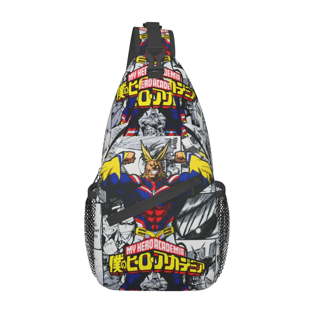 

My Hero Academia Crossbody Sling Bags Printed Chest Bag All Might Anime Shoulder Backpack Daypack for Hiking Travel Travel Pack