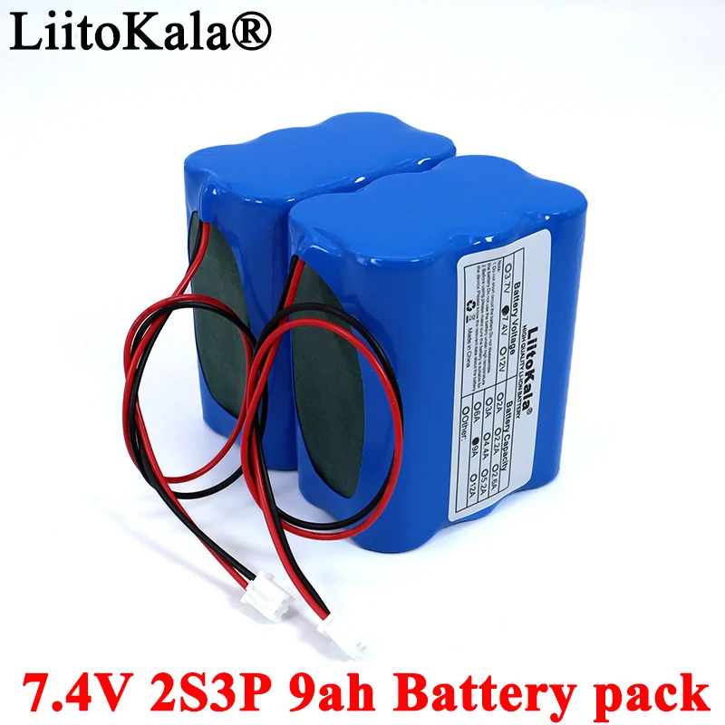 7.4v 18650 bateria de lítio 2s2.6ah3ah 6ah 9ah pesca diodo emissor de luz alto-falante bluetooth 8.4v baterias de emergência pwb