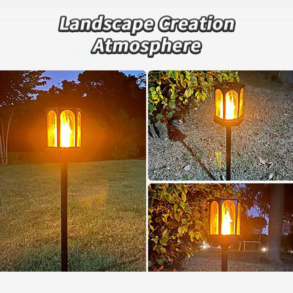 Solar Flame Wall Lanterns Outdoor Torches Lights Wall Mounted Flickering LED Lights Waterproof For Garden Walkway Patio Porch