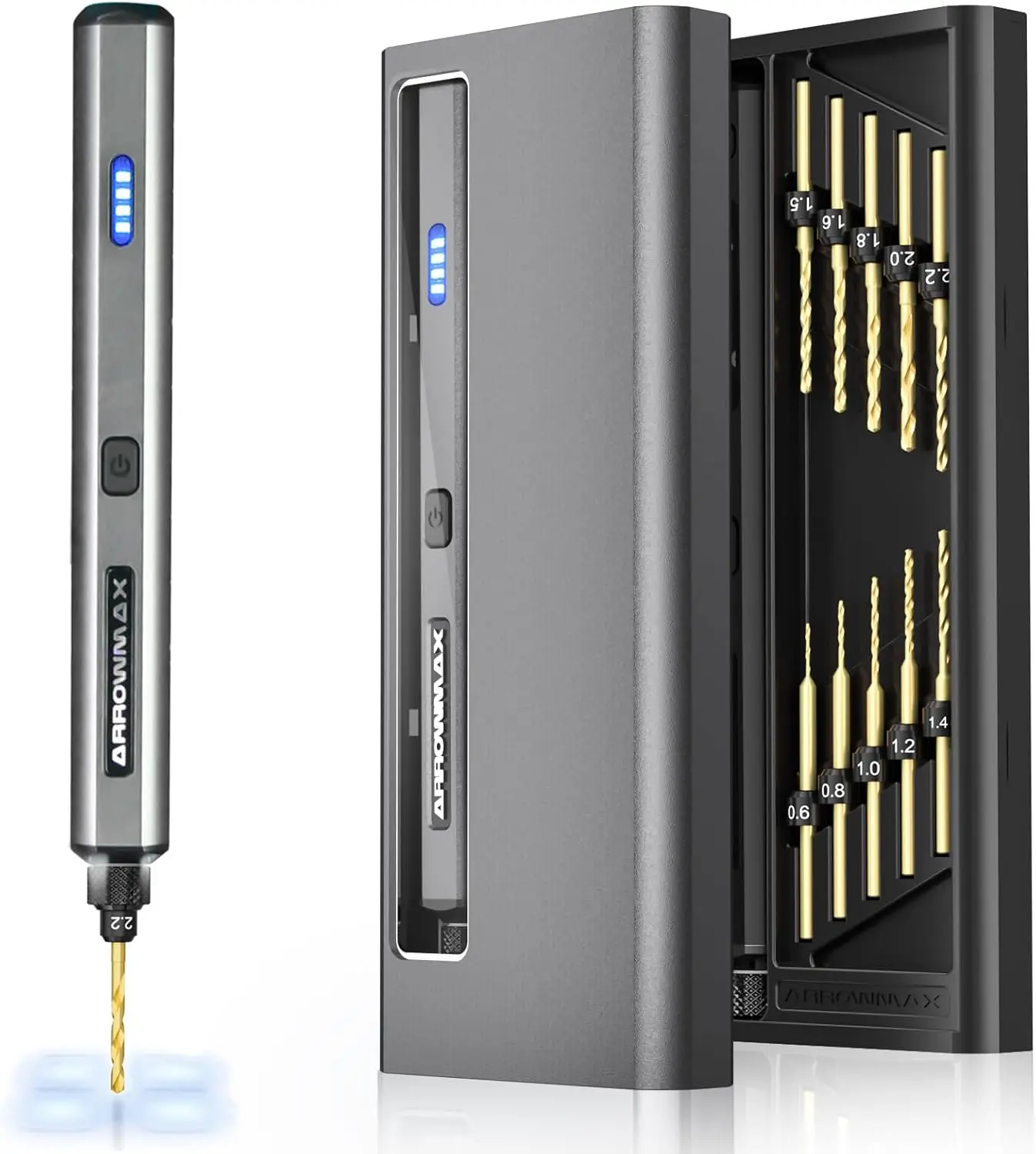 

Мини-электродрель-ручка, набор 13-в-1 с алюминиевым кейсом, 800 об/мин, 10 бит HSS для изготовления украшений и поделок из дерева