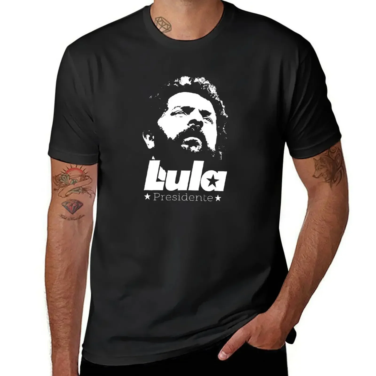 

Lula President T-Shirt blacks quick drying oversizeds sports fans T-shirts for men cotton