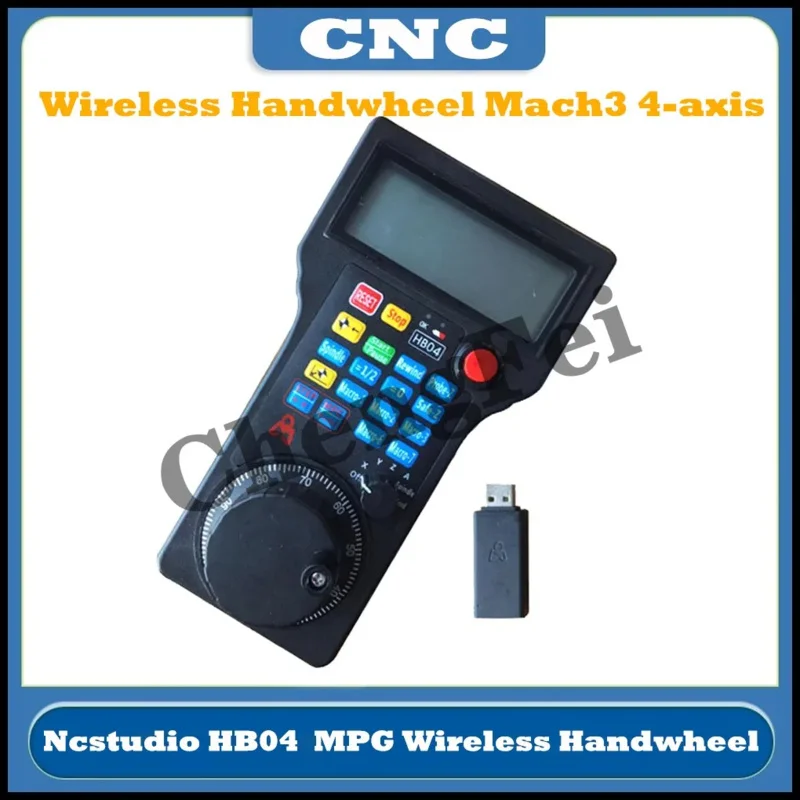 Ncstudio HB04 Mach3 4 ejes MPG volante inalámbrico péndulo pulso 50PPR codificador óptico generador para enrutador CNC