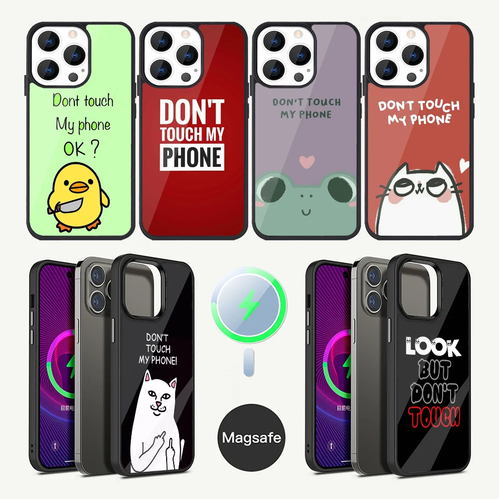 Dont Touch My Phone Funny Phone Case For iPhone 15,14,13,12,11,Plus,Pro,Max Mini Magsafe Magnetic Wireless Charging