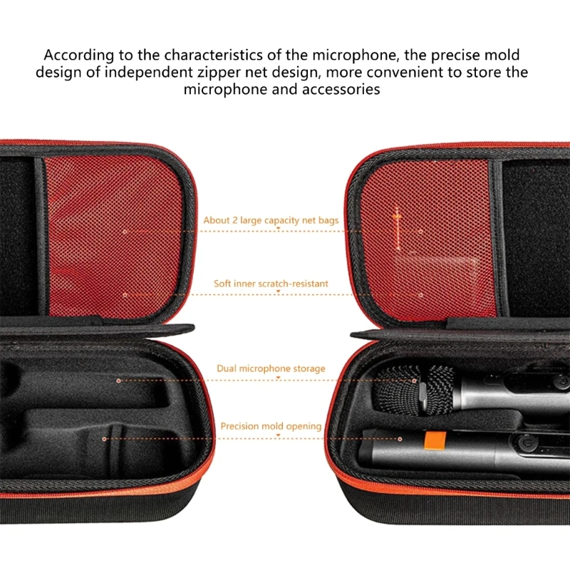Protective Carrying Case For JBL PartyBox Wireless Mic Wireless Microphone Travel Storage Bag Shockproof Microphone Handbag