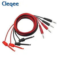 Cleqee P1039 4mm Banana Plug to Test Hook Clip Test Lead Kit Mini-grabber Cable for Multimeter Electronic Test Tools 2pcs/4pcs