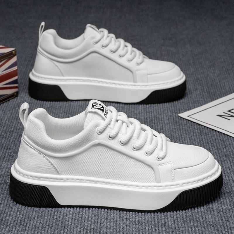 

Мужская повседневная белая обувь Sport oes Thi Bot Heightening Work Trendy oes Anti-Slip для офисной одежды