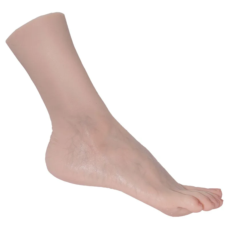 Platinum Silicone Foot Mannequin Model Female Shooting Props Feet Fetish With Bone Toes Bent Soles and Wrist Size 39