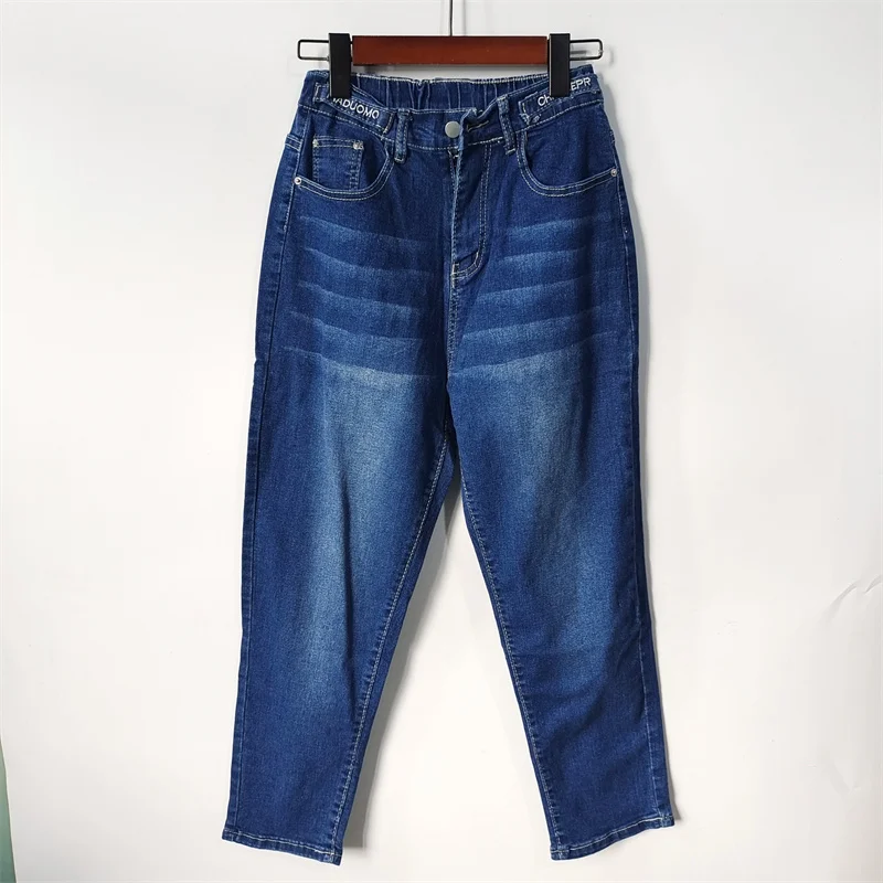 

2024 New Spring Autumn Casual Harlan Waed Jeans S44 R42 Women's Casual Harlan Jeans Blue Denim Straight Leg Trousers