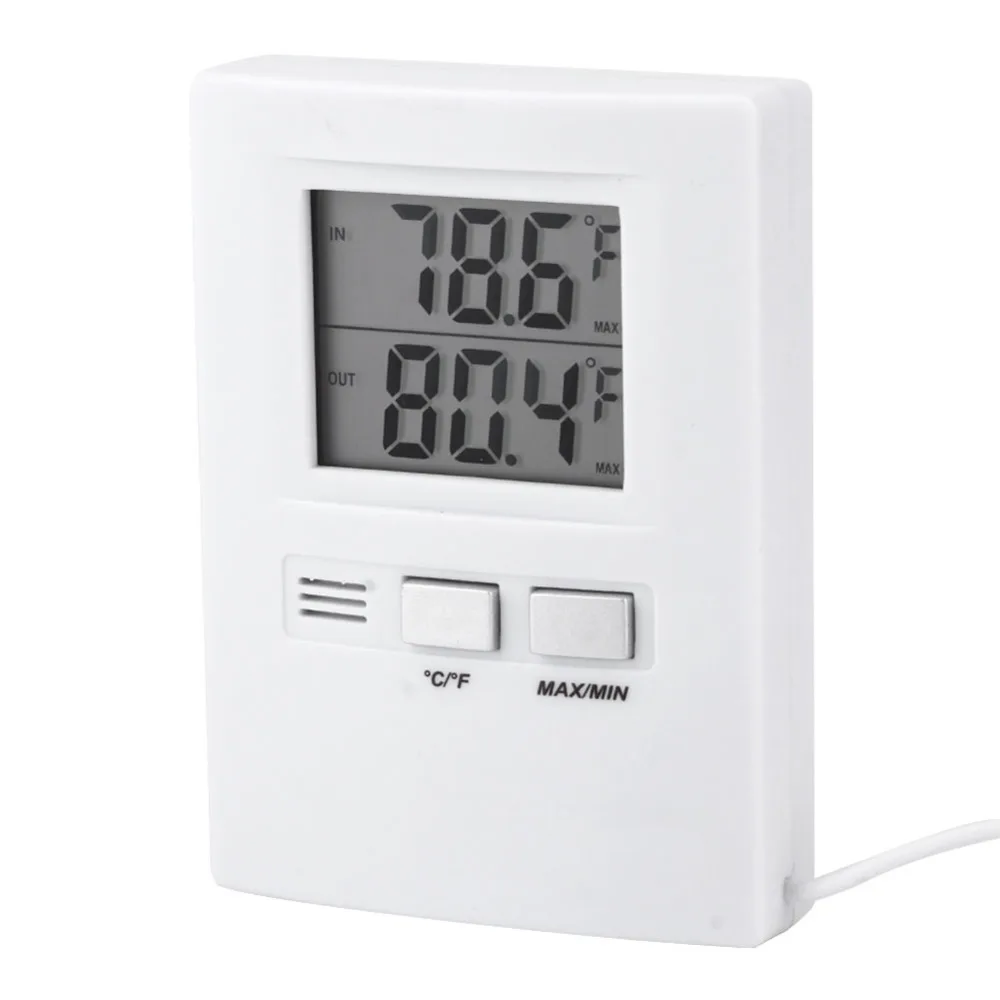 ABS Digital Thermometer High Precision White Indoor Outdoor Thermometer Battery Powered Digital Readout LCD Thermometer