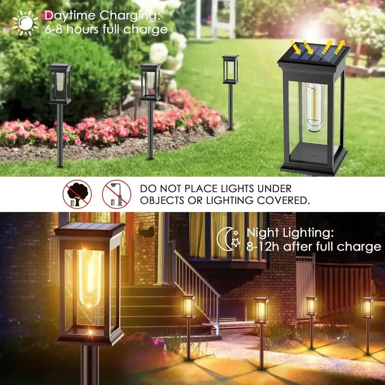 Solar Pathway Lights Outdoor Solar Pathway Garden Lamp Waterproof Landscape Lights Walkway Driveway Lawn Patio Garden Decorative