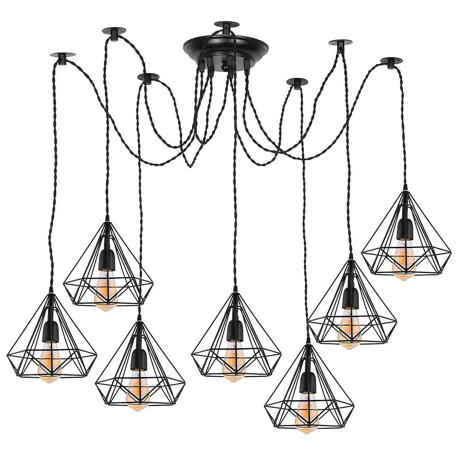 Industrial Pendant Light Cord Pure Copper Flexible Lamp Cable for Retro Ceiling Hanging Light in Kitchen Bedroom Bar