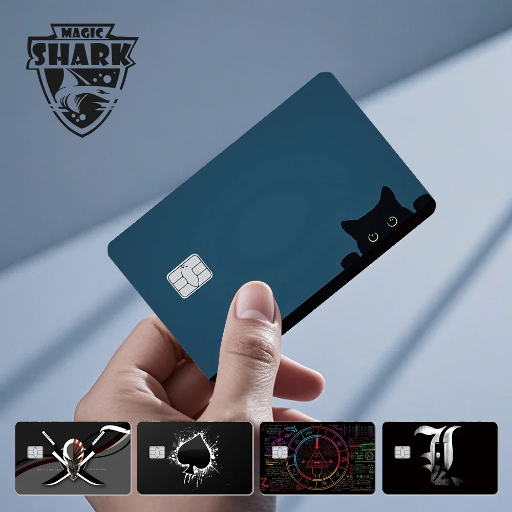 

1pc Front Anime Cartoon Titan Cat Game Waterproof Sticker Film Skin for Credit Card Debit Bank Card