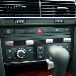 Car Styling Auto Econ Setup switch button Cover Sticker Trim For Audi A6 C6 S6 2005-2009 Air conditioning CD Panel Accessories