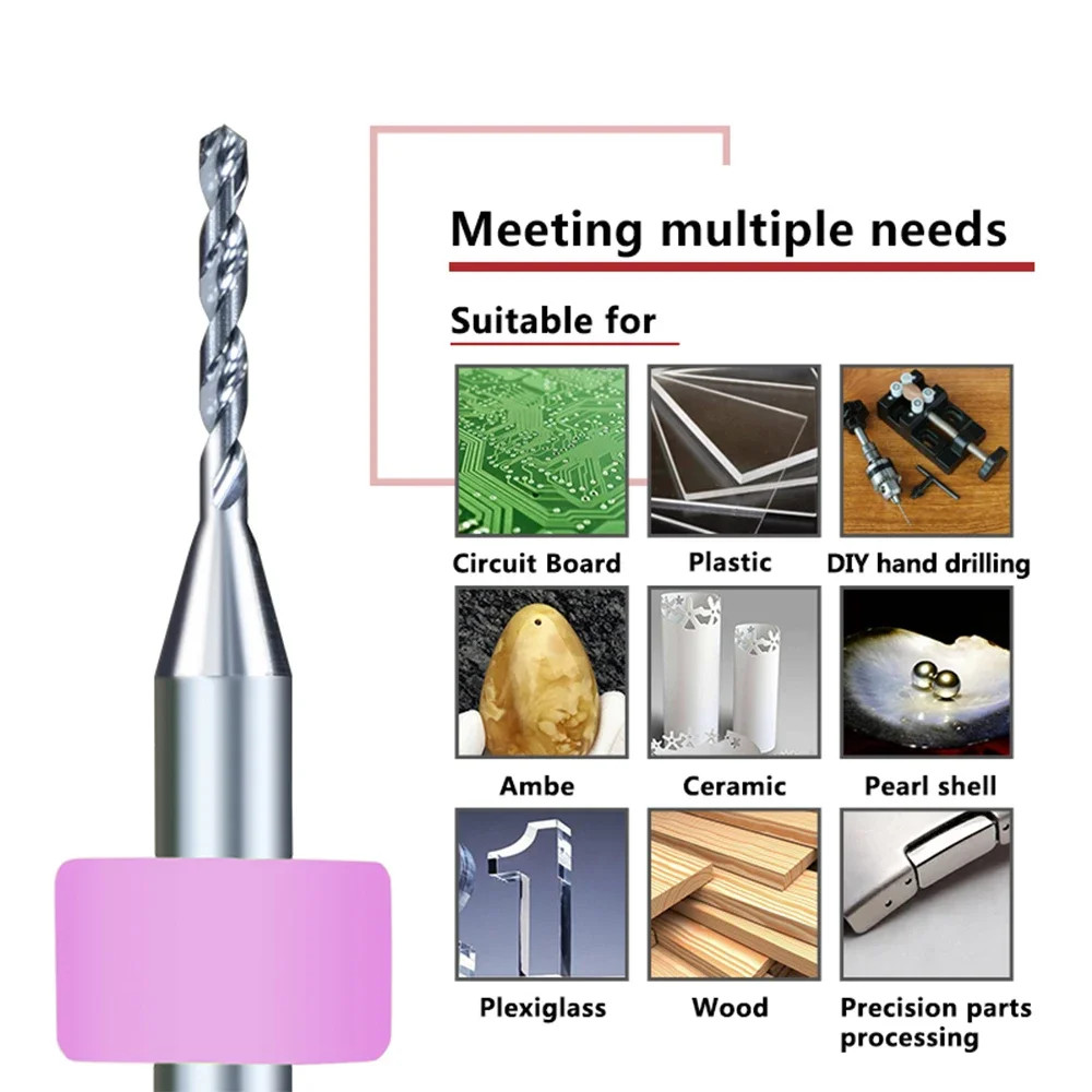 10 Chiếc 1.4Mm Mirco Pcb Bộ Mũi Khoan 3.175Mm Vít Carbide Máy Khoan Cho Mũi Khoan Bảng Mạch In Cnc Viền mũi Khoan
