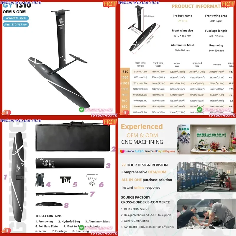 CE Certificate OEM GY1310 Hydrofoil 2100sqcm Beginner Foils Carbon Fiber Eco-Friendly Dragon Boat Paddle Intermediate Ability