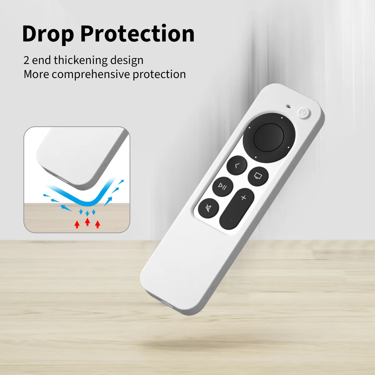 Window design with silicone protective sleeve for Apple TV 4K 2nd Generation Siri Remote