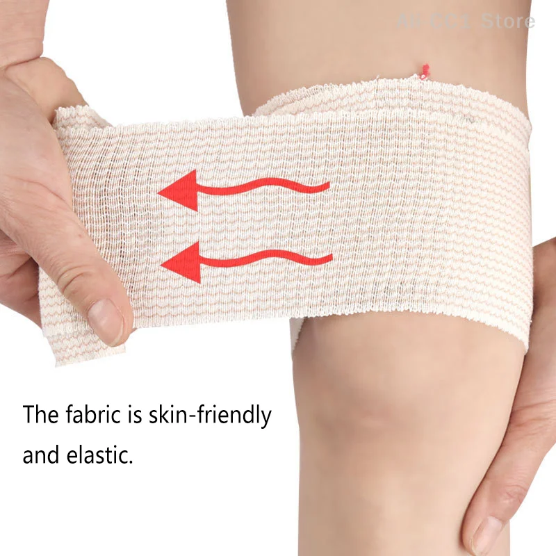 탄력 있는 붕대 랩, 양쪽 끝에 터치 클로저가 있는 면 라텍스 프리 압축 붕대 랩, 스포츠 지원 및 응급처치