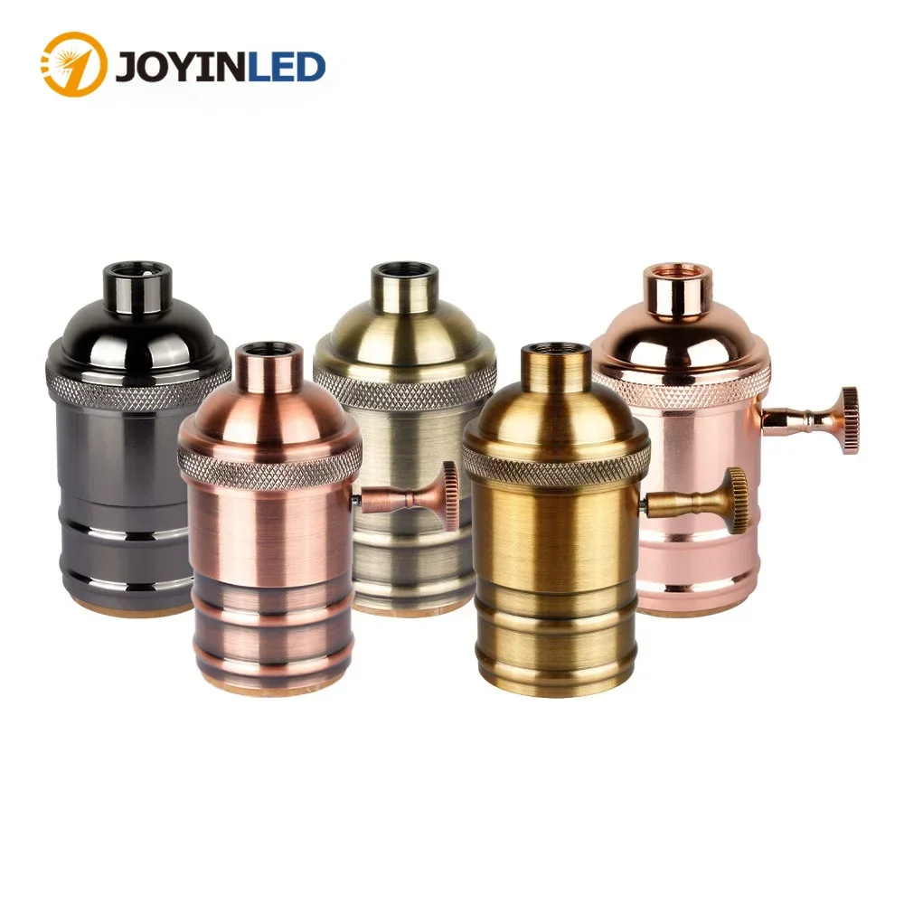 E27 Lamp Holder Vintage Edison Bulb Base Screw Bulb Base Aluminum Light 110V 220V Socket Industrial Retro Pendant Lamp Holder