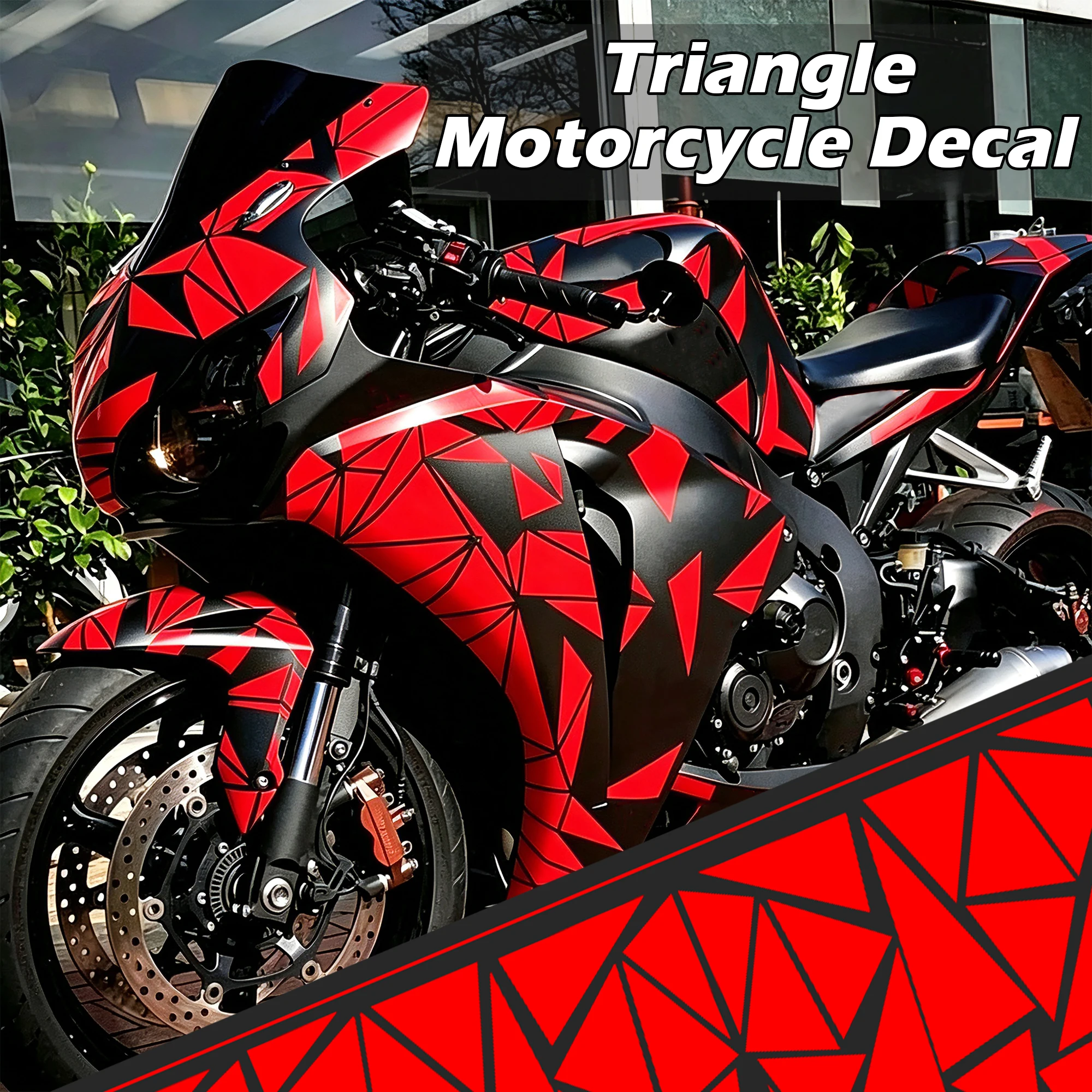 1 Set Dreieckige Geometrische Motorrad-Aufkleber Wasserdichter Vinyl-Aufkleber Universell für Autofenster, Roller, Karosserie, Kraftstofftank-Dekoration – Detail 2